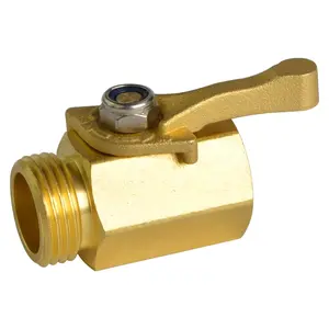 Heavy Duty 3/4" Brass Shut Off Valve with Large Handle, Full Flow Garden Hose Connector