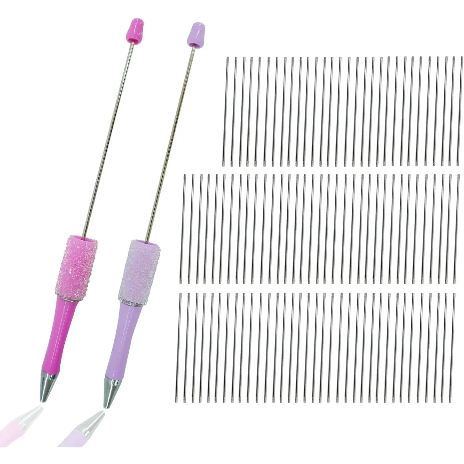 Pens Beadable Pen Extender Rod100pcs Plus 2 Nice Looking Ballpoint Pens Replacement Rod For DIY Fountain Pen  Repair