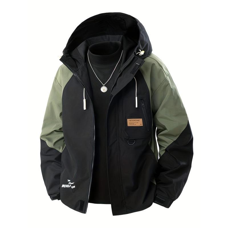 Plus Size Windbreaker Jacket - Casual, Loose Fit, Zip-Up Hooded Workwear with Pockets, Fall & Spring Outerwear | Hooded Jacket | Zippered Jacket