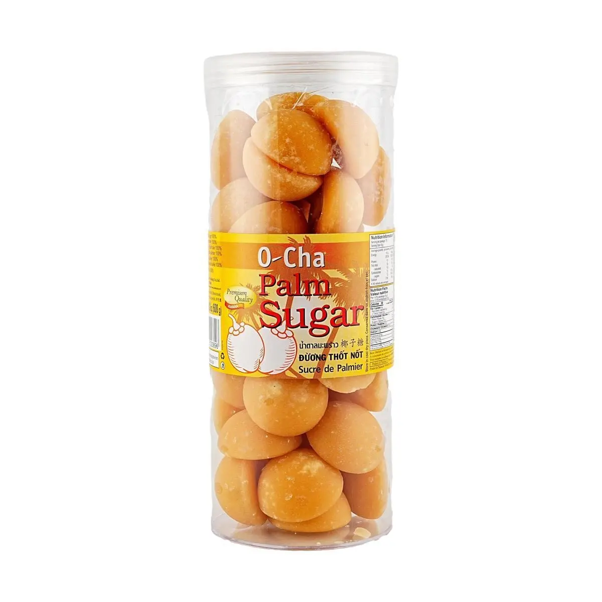 O-CHA Thai Palm Sugar 600g | Organic Coconut Sugar for Coffee & Baking | Natural Sweetener