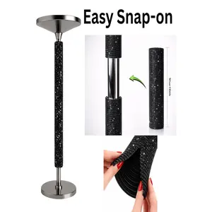 All Black Diamond Dance Pole Cover - Set of Multiples Snap-On