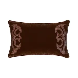 Stella Boot Stitch Faux Silk Velvet Lumbar Pillow