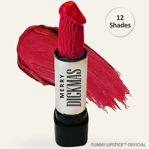 Funny Lipstick Merry Dickmas | Viral Funny Lipstick | Long-Lasting Hydrating Lipstick | Everyday Wearable Shades with a Holiday Twist | Holiday Gift for Women | Funny Gag Gift, Stocking Stuffer, White Elephant & Secret Santa Gift Ideas