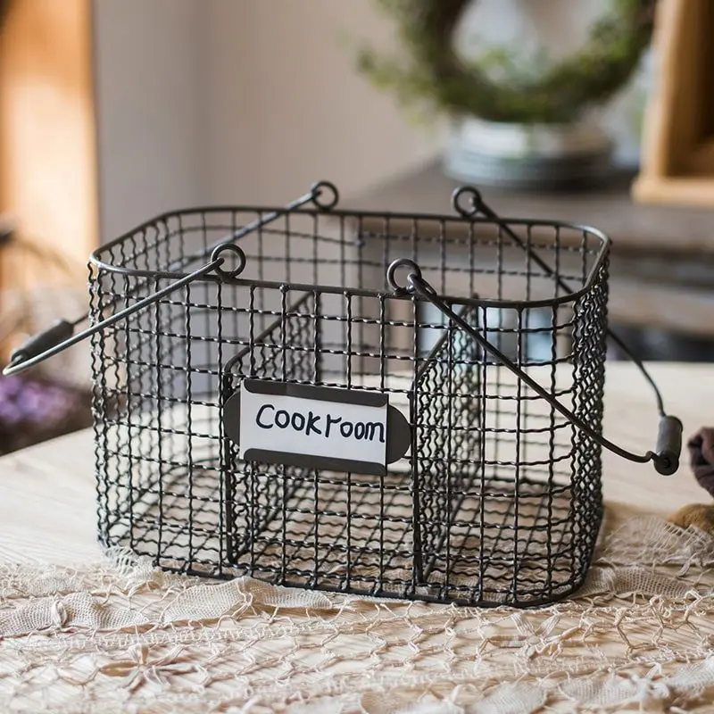 Zakka Multifunctional Wire Organizer Basket Metal
