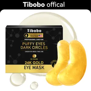 [Tibobo Official] 50Pairs 24k Golden Under Eye Rejuvenating Patches,Rejuvenate Treatment with Hyaluronic Acid for Puffy Eyes,Moisturizing Formula,Hydrating and Nourishing Hydrate Moisture