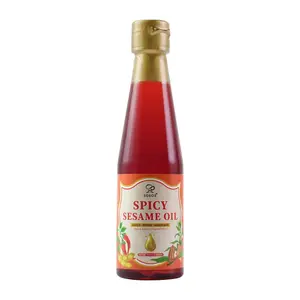 Soeos Spicy Sesame Oil, 250ml (Pack of 1), Aromatic & Flavorful, Cold-Pressed, All-Natural Chili Sesame Oil, Great for Stir-Fry, Noodles, Dumplings, and Marinades