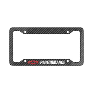 Chevy Performance Carbon Fiber Aluminum License Plate Frame, Car Decor Accessories US Market Unique Personalized Design Enhances Aesthetic Appeal Easy Install