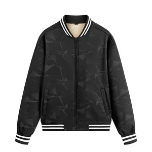 Black Shearling Flying Jacket for Men, Thickened Fleece-Lined Outerwear with a Loose Casual Fit for Winter Parties, Party