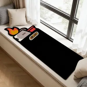 Black Lighter Carpet Fashion Trend Living Room Carpet Irregular Shape Bedroom Decoration Plush Rug Fluffy Soft Bedside Cloakroom Rug Home Washable Play Area Game Area Non-slip Floor Mat