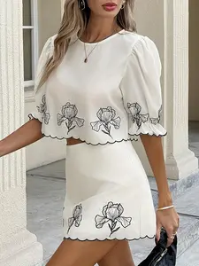 Womens Vintage Inspired Two Piece Floral Set