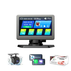 CarPlay Screen for Cars with Apple CarPlay/Android Auto 4.3" HD Wireless Portable Car Play Portable Touchscreen Car Radio with Bluetooth Backup Camera GPS Navigation MirrorLink and Multimedia Player for All Vehicles