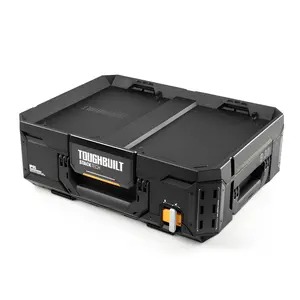 ToughBuilt StackTech Lockable Tool Box, Durable Plastic Storage Organizer, Black ToughBuilt StackTech Lockable Tool Box, Durable Plastic Storage Organizer, Black
