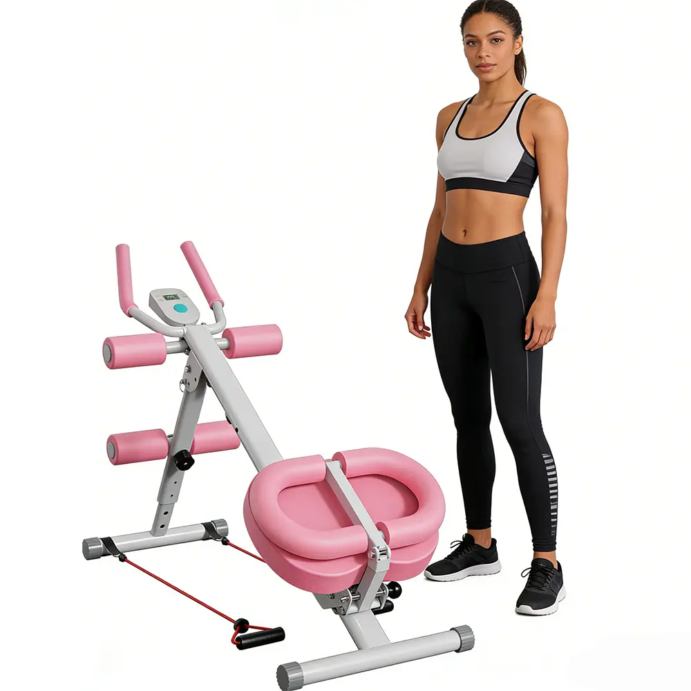 Foldable Adjustable Ab Trainer - Abdominal Exercise Equipment with Knee & Back Support for Home Gym Core Training