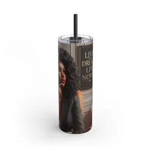Stiletto Strategist LLC Live your dream Tumbler with straw bpa-free