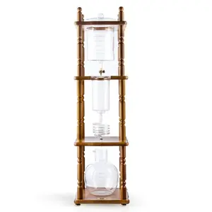 Yama 25 Cup Cold Brew Tower Curved Brown Wood Frame (100oz)