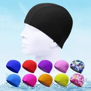 High Elasticity Adult Swimming Cap, Comfortable Breathable Pure Color Swim Hat, Unisex Universal Fit, Ideal for Adults