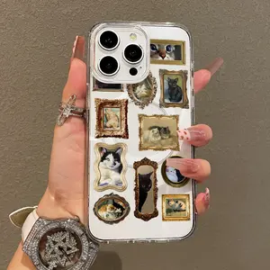Soft Girl Magnetic Case for iPhone11/12/13/14/15/16/17/promax, Vintage Cat Portraits Lightweight, Drop-Proof, MagSafe Compatible | Perfect for Teen Girls