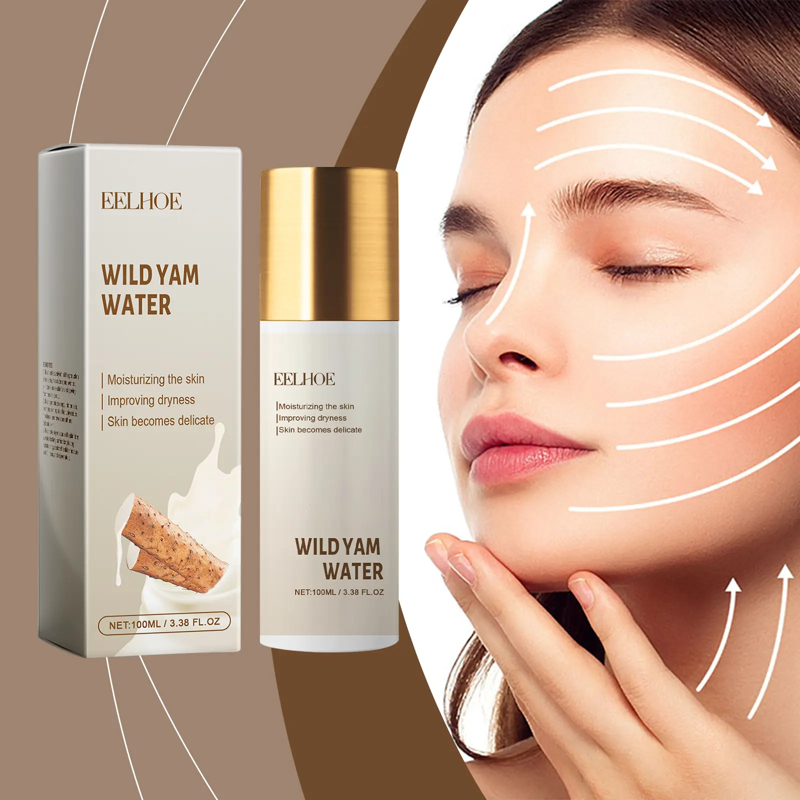 EELHOE Wild Yam Hydrating Toner hydrates and repairs the skin barrier hydrating, glossy and non-greasy