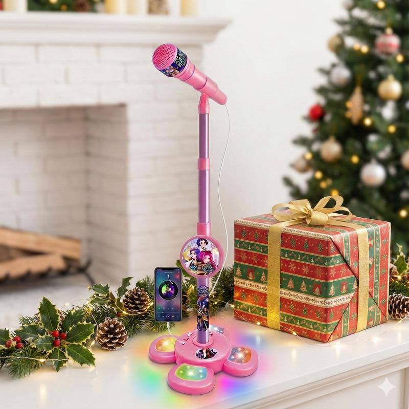 Kids Karaoke Microphone Toy | Sing Like a Kpop Star | LED Lights & 8 Songs | Portable Sing-Along Mic | Fun Party Gift for Kids