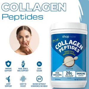 Collagen Peptides Protein Powder with Biotin, Vitamin C and Zinc, Type I & III Hydrolyzed Collagen, Unflavored, 20 Servings
