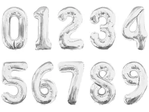 10pcs 16 Inch Mylar Foil Number Balloons 0-9 Set for Party Decoration, Custom Digital Balloons