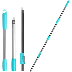 3-Section 35-to-61 Inch Spin Mop Extended Spin Mop Replacement Mop Handle Compatible with Round Spin Mop Bucket Cleaning System, Microfiber Mop Floor  Mop - Blue
