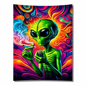 Colorful Alien Tapestry - Trippy Wall Hanging, Psychedelic Tapestry, Vibrant Alien Decor, Tapestries for Room