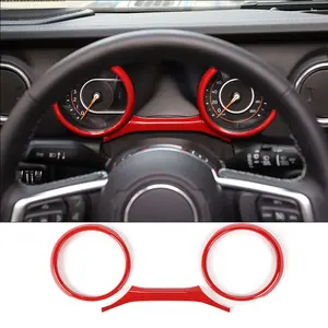 For 2018-2023 Jeep Wrangler JL JLU Dashboard Frame Trim Bezel Decorative Accessories Decoration Red Car Interior Kit