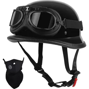Motorcycle Half Helmet, Vintage Half Helmet, Half Shell Open Polo Cap, Unisex, DOT Certified,Fit for Men and Women