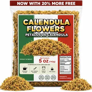 5oz Calendula Herbal Tea – Dried Marigold Flower Petals (Flores de Caléndula) – Loose Leaf Herbal Te, Culinary & Topical Use – Wildcrafted, Non-GMO IMPORTED FROM MEXICO