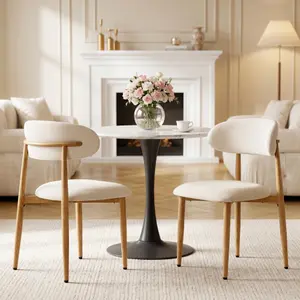 Bellemave  Dining Chairs Set of 2, Metal Kitchen Chairs with Modern Fabric Upholstered for Dining Room