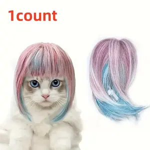 New Pet Cat Dog Wig, Colorful Party Costume, Dreamy Style, Unique Styling, Perfect for Pet Holiday Parties, High Temperature Wire Material