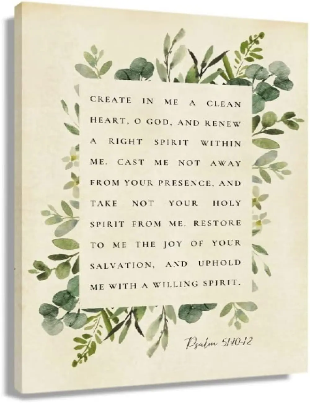 Psalm 51:10-12 Wall Art, Psalm 51:10-12 Bible Verse Poster, Create in Me a Clean Heart Scripture Print, Christian Prayer Wall Decor, Inspirational Bible Verse Art, Christian Faith Artwork, Nature Wall Decor, Bedroom Living Room Bathroom Giclee Print