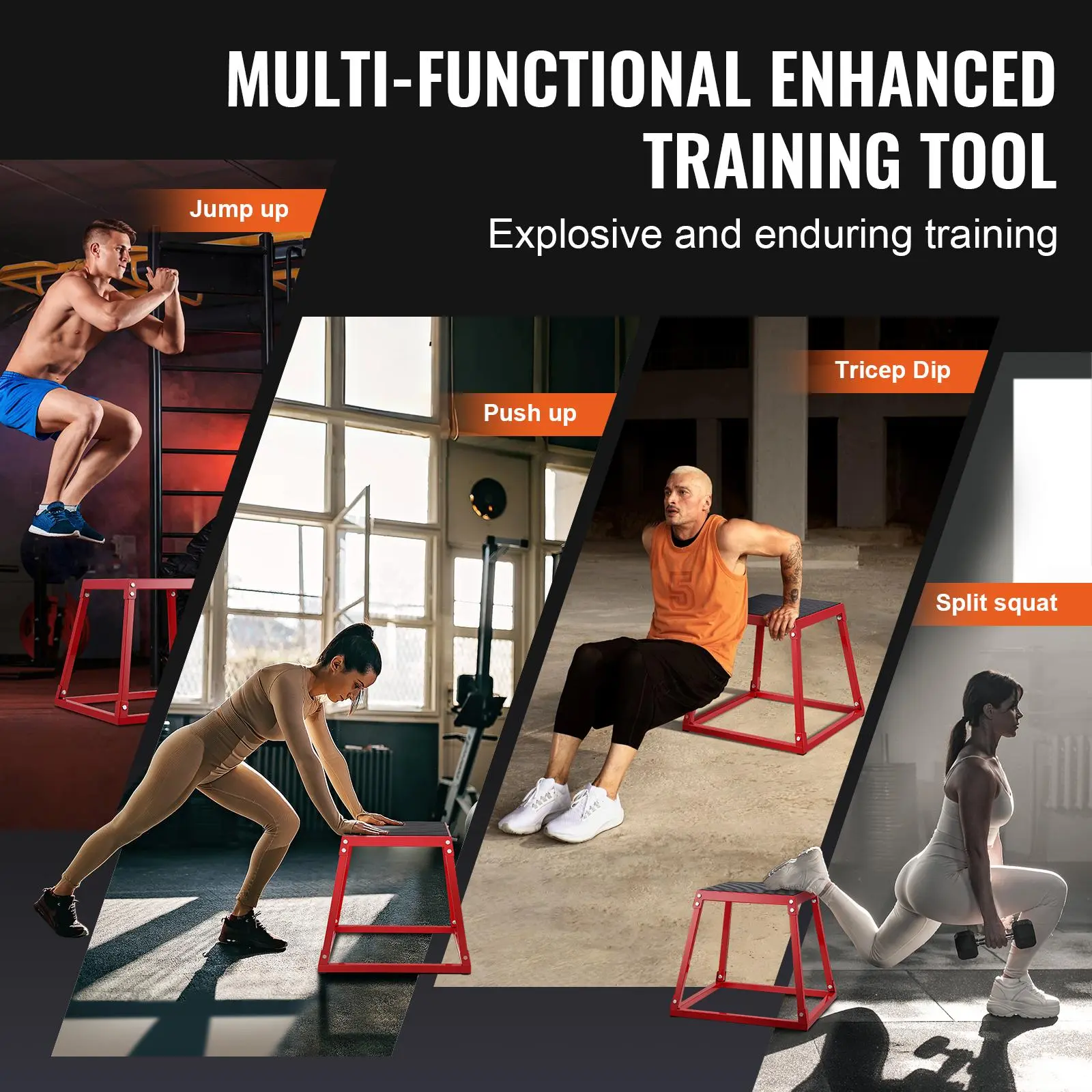 【Summervibes】VEVOR Plyometric Jump Boxes, 12/18/24/30 Inch Plyo Box ...
