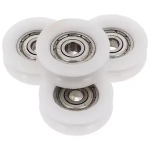 4 counts U-Shaped Nylon Round Ball Bearing Wheels, Ideal for Doors Windows Showers Drawers, 3D Printer Accessories, Smooth Operation