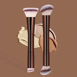 2pcs Professional Dual-Head Makeup Brushes, Powder Brush, Blush Brush, Cosmetic Tools, Soft Fibers, Easy To Carry, Travel Brush,