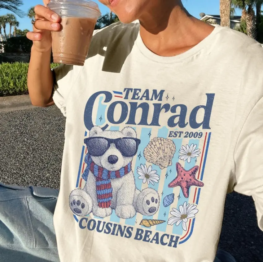Team Conrad Junior Mint Bear Shirt, Cousins Beach TSITP Shirt, Summer Beach Tee, Team Conrad Cousins Beach TShirt