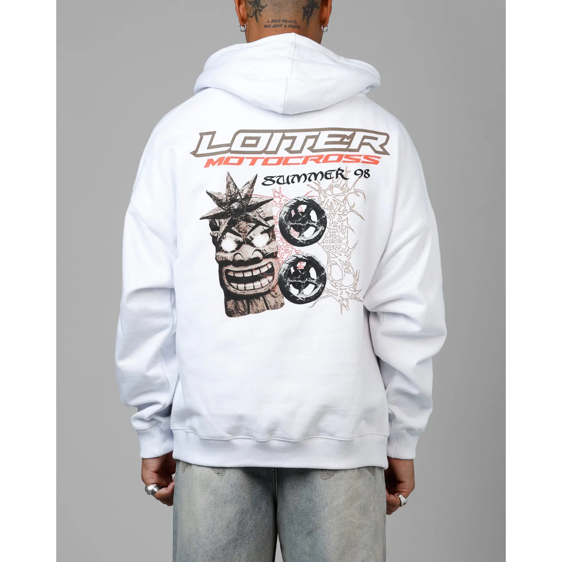 Loiter Summer Motocross Premium Hoodie White
