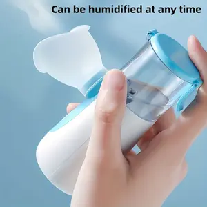 Portable Mini Humidifier & Aromatherapy Diffuser - 1pc Rechargeable with Visible Water Tank --Fill Design for Travel, Office, Bedside - Compact Humidifier for s, Room, Gift (Low Voltage Quiet Operation)