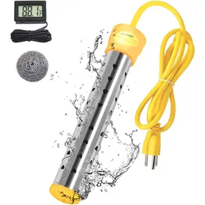 Immersion Water Heater,with 304 Stainless Steel Cover Intelligent Temperature Control and UL Certification Portable Bucket Heater Heat 5 Gallons of Water in Minutes