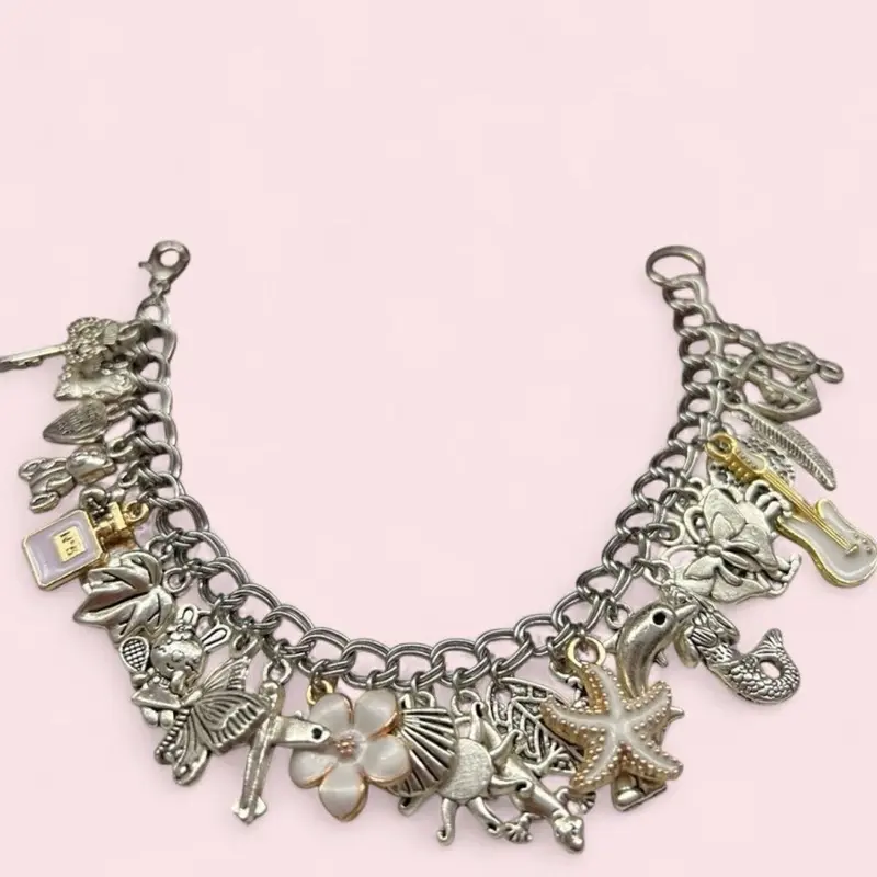 (NON TARNISH) Handmade Charm Bracelet with Unique Charms and Delicate Design for Everyday Wear