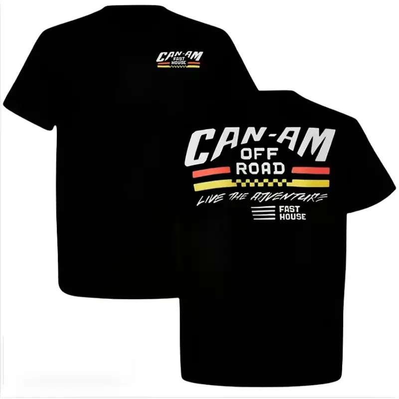 100% Cotton - Can-Am Fast House Off-Road Graphic Tee, Bold Logo Racing Shirt, Live the Adventure Adventure Style T-Shirt for Off-Road Enthusiasts and Racing Fans