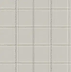 4169-27608 Auberge Taupe Plaid Wallpaper