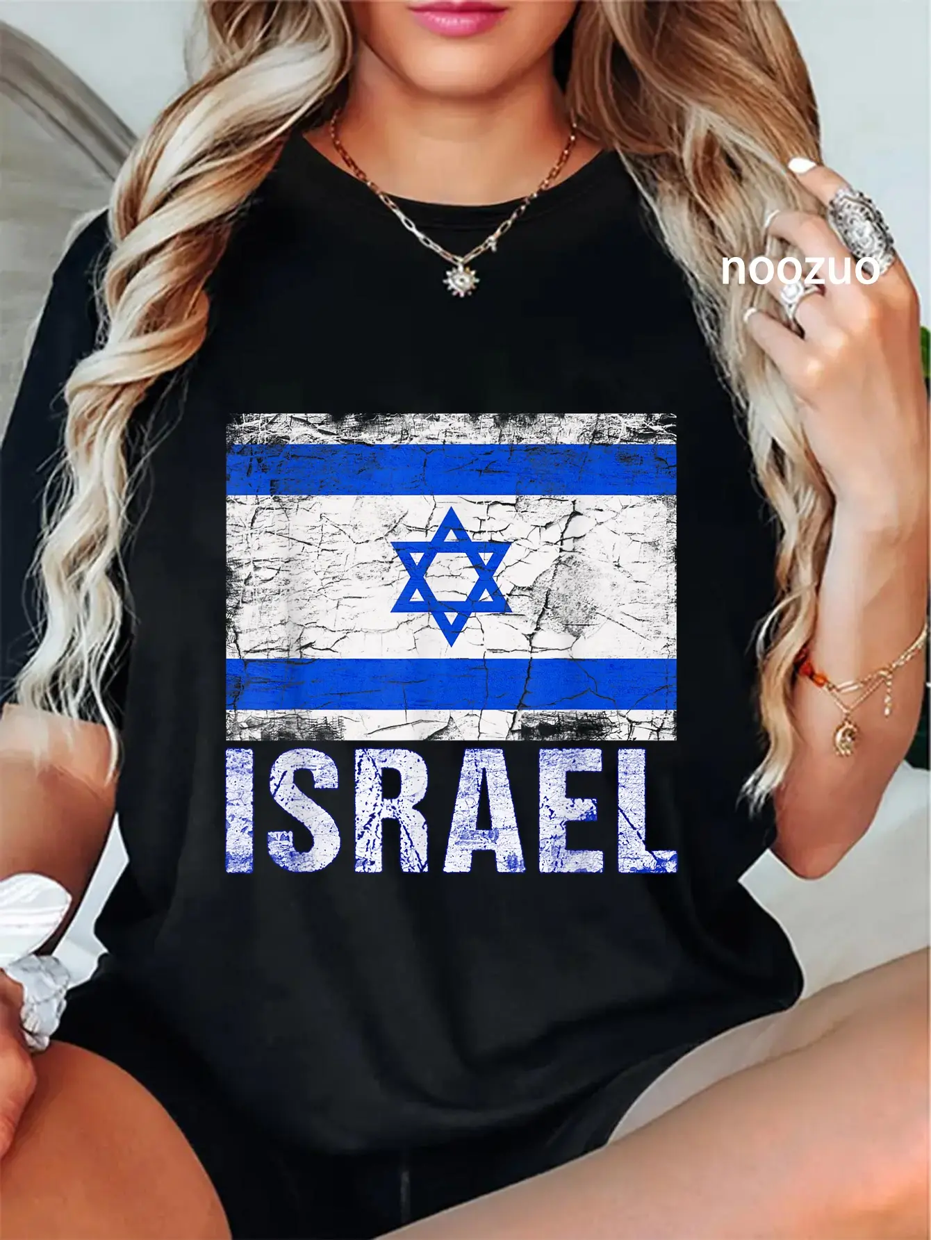 100% Cotton Unisex Israeli Flag T-Shirt-Israel Flag Tee Shirt Gift T-Shirt