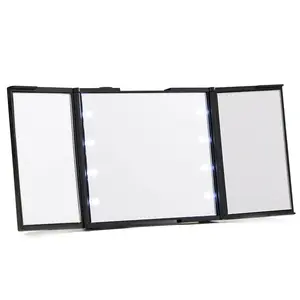 Impressions ReveaLight Trifold LED Compact Mirror w/Flip Stand - Black