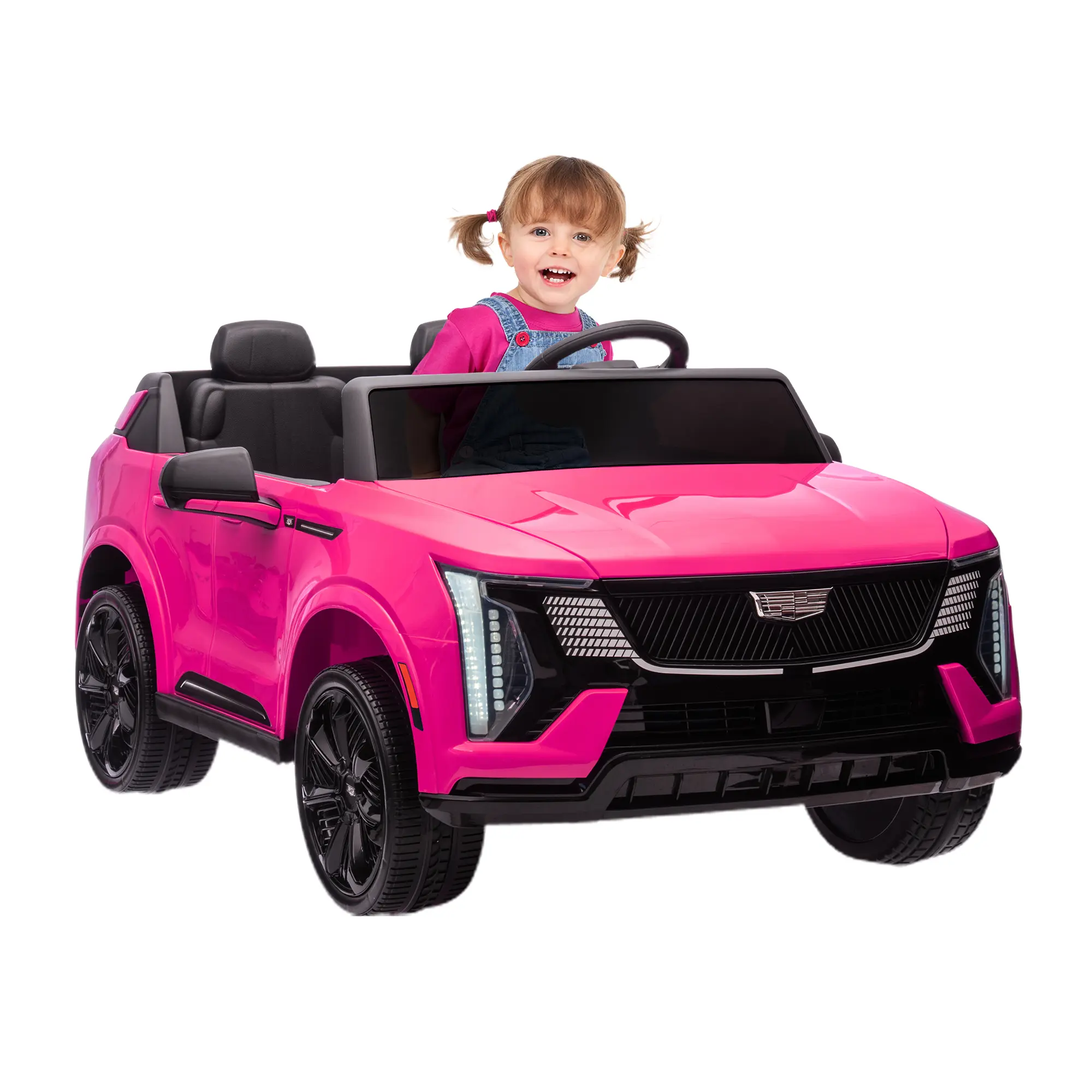 【GARVEE】24V Licensed Ride On Electric Vehicle with Remote Control, 2 Seater, 4-Wheel Shock Absorbers, Smooth Start, Music Player, LED Lights, Battery Powered Ride-On Truck for Young Riders