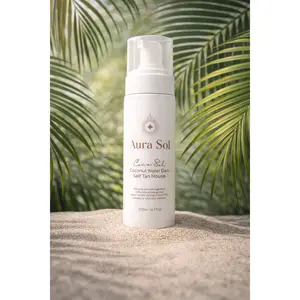 Aura Sol Self Tan Mousse | Hydrating Coconut Water Base, Paraben- Free, Streak-Free Glow + Application Mitt Included!