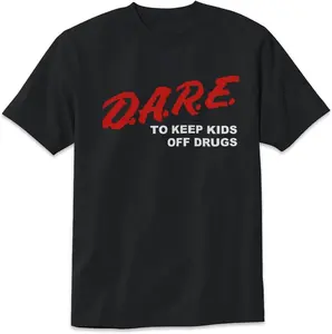 100% Cotton Dare Retro D.A.R.E. T-Shirt 90s Vintage Style Design Tee Short Sleeve Unisex Shirt