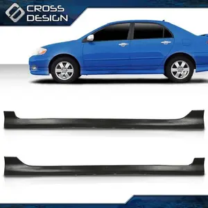 CROSSDESIGN Fit For 2003 - 2008 TOYOTA COROLLA S Style Add-On Side Skirts Body Kit