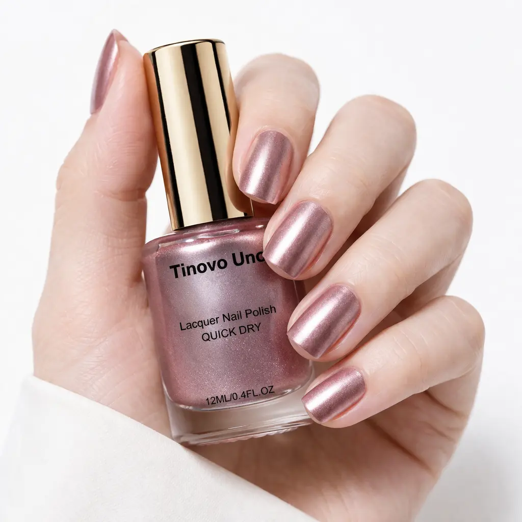 Tinovo Uno Metallic Sparkly Long-Lasting Finger Nail Polish - 12ML Salon Quality Nail Product, Quick Dry, No LED Required, Single Item for Home Manicure Enthusiasts, Nail Products